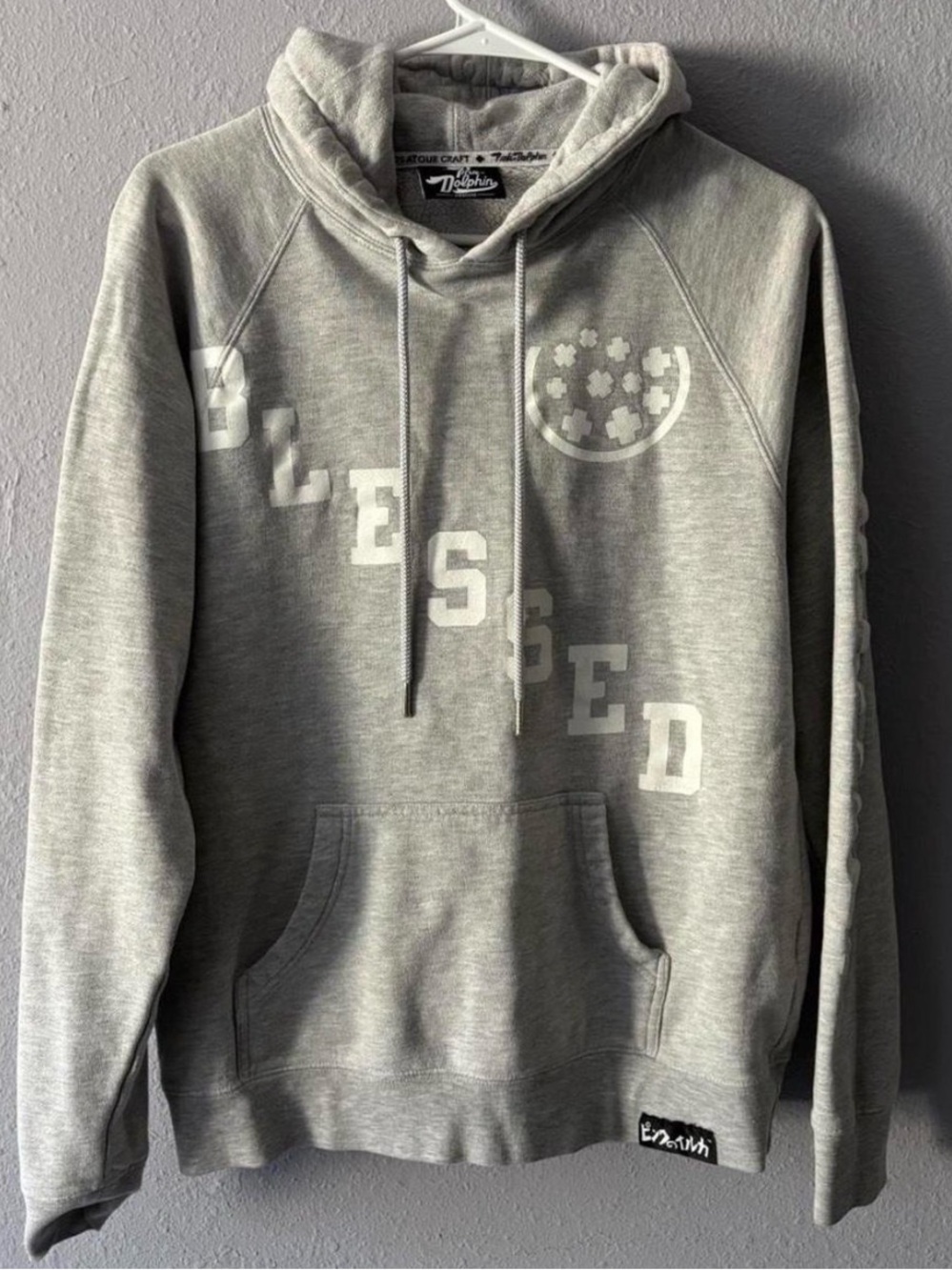 Pink Dolphin Grey 'Blessed' Pullover Hoodie